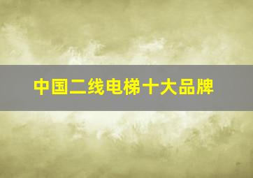 中国二线电梯十大品牌