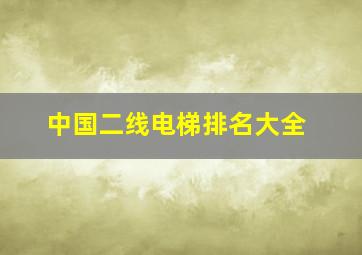 中国二线电梯排名大全