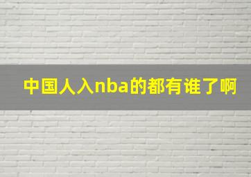 中国人入nba的都有谁了啊