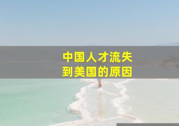 中国人才流失到美国的原因