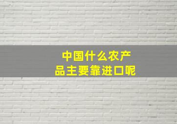 中国什么农产品主要靠进口呢