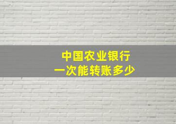 中国农业银行一次能转账多少