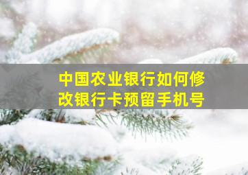 中国农业银行如何修改银行卡预留手机号