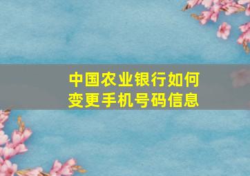 中国农业银行如何变更手机号码信息