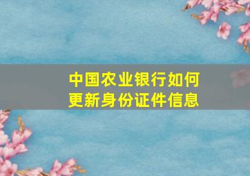 中国农业银行如何更新身份证件信息