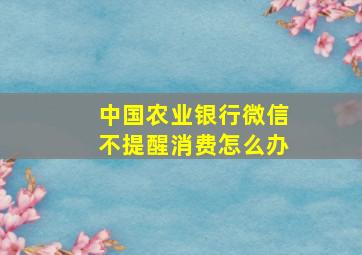 中国农业银行微信不提醒消费怎么办