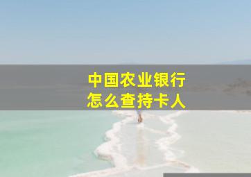 中国农业银行怎么查持卡人