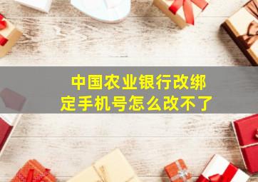 中国农业银行改绑定手机号怎么改不了