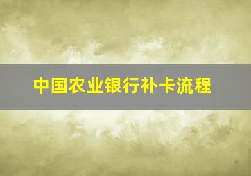 中国农业银行补卡流程