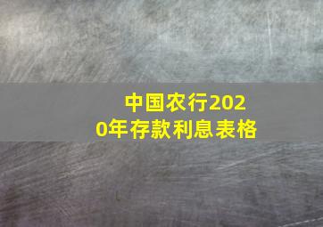 中国农行2020年存款利息表格