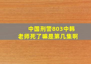 中国刑警803中韩老师死了嘛是第几集啊