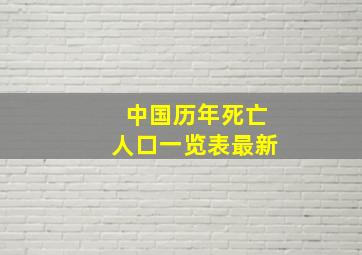 中国历年死亡人口一览表最新