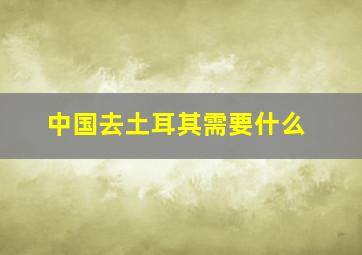 中国去土耳其需要什么