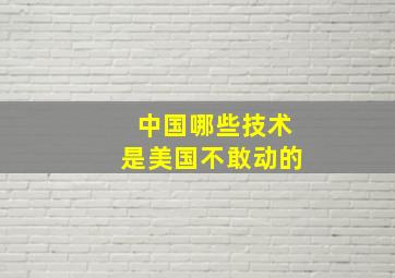 中国哪些技术是美国不敢动的