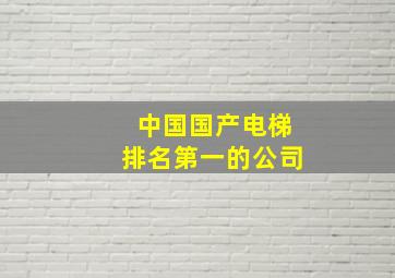 中国国产电梯排名第一的公司