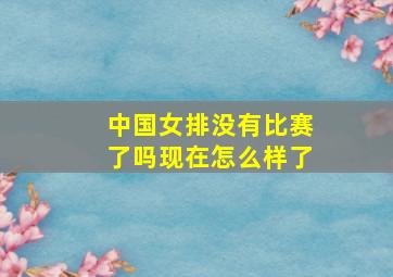 中国女排没有比赛了吗现在怎么样了