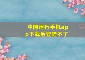 中国建行手机app下载后登陆不了