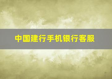 中国建行手机银行客服