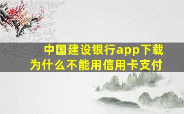 中国建设银行app下载为什么不能用信用卡支付