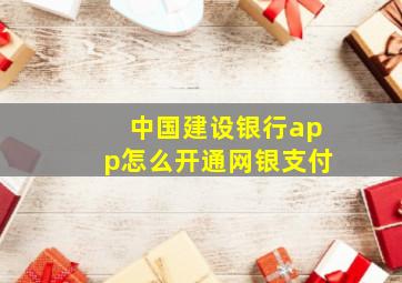 中国建设银行app怎么开通网银支付