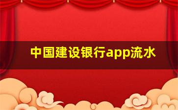 中国建设银行app流水