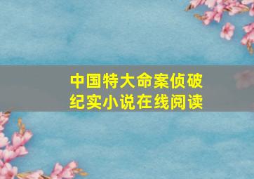 中国特大命案侦破纪实小说在线阅读