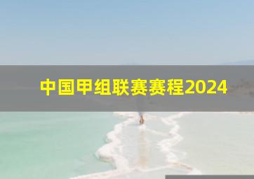 中国甲组联赛赛程2024