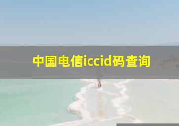 中国电信iccid码查询