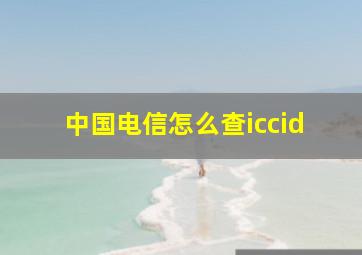 中国电信怎么查iccid