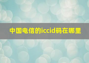 中国电信的iccid码在哪里