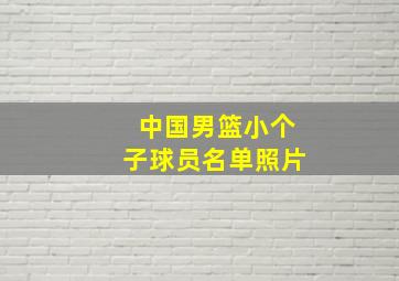 中国男篮小个子球员名单照片