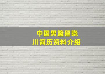 中国男篮翟晓川简历资料介绍