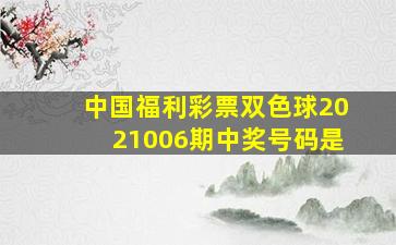 中国福利彩票双色球2021006期中奖号码是