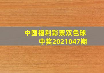 中国福利彩票双色球中奖2021047期