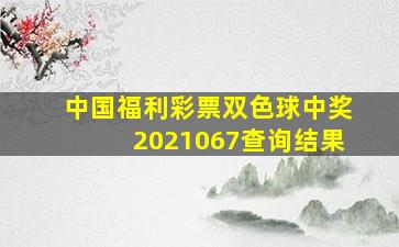 中国福利彩票双色球中奖2021067查询结果