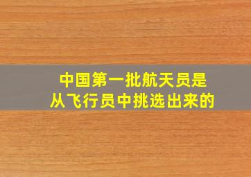 中国第一批航天员是从飞行员中挑选出来的