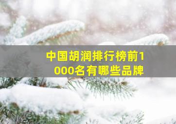 中国胡润排行榜前1000名有哪些品牌