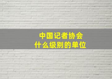 中国记者协会什么级别的单位