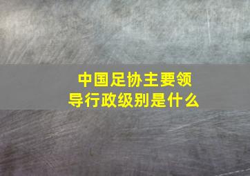 中国足协主要领导行政级别是什么