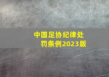 中国足协纪律处罚条例2023版