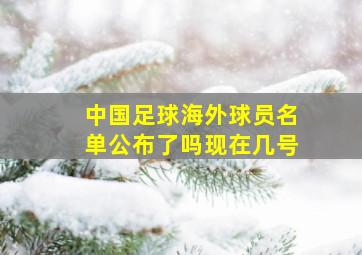 中国足球海外球员名单公布了吗现在几号