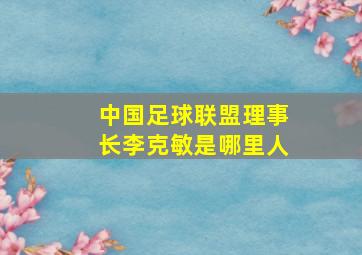 中国足球联盟理事长李克敏是哪里人