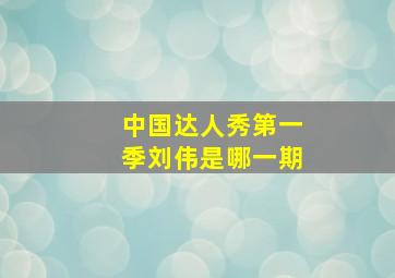 中国达人秀第一季刘伟是哪一期