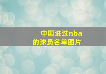 中国进过nba的球员名单图片