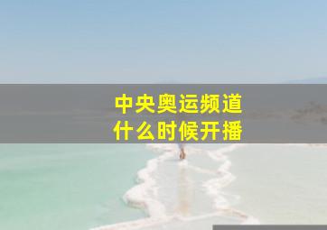 中央奥运频道什么时候开播