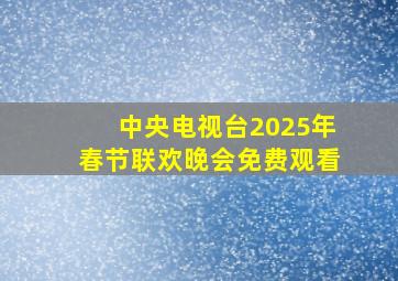 中央电视台2025年春节联欢晚会免费观看