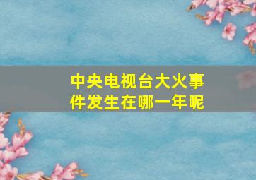 中央电视台大火事件发生在哪一年呢