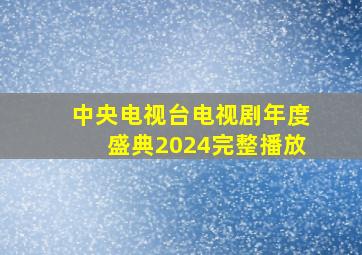 中央电视台电视剧年度盛典2024完整播放