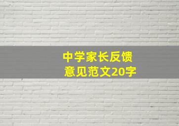 中学家长反馈意见范文20字