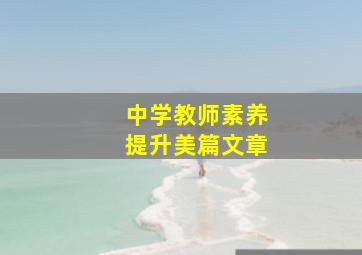 中学教师素养提升美篇文章